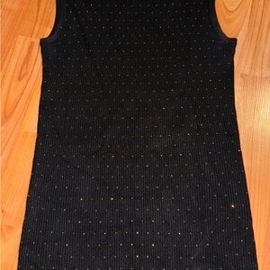Tahari Turtleneck Sweater Tank | Black with Sparkles | S